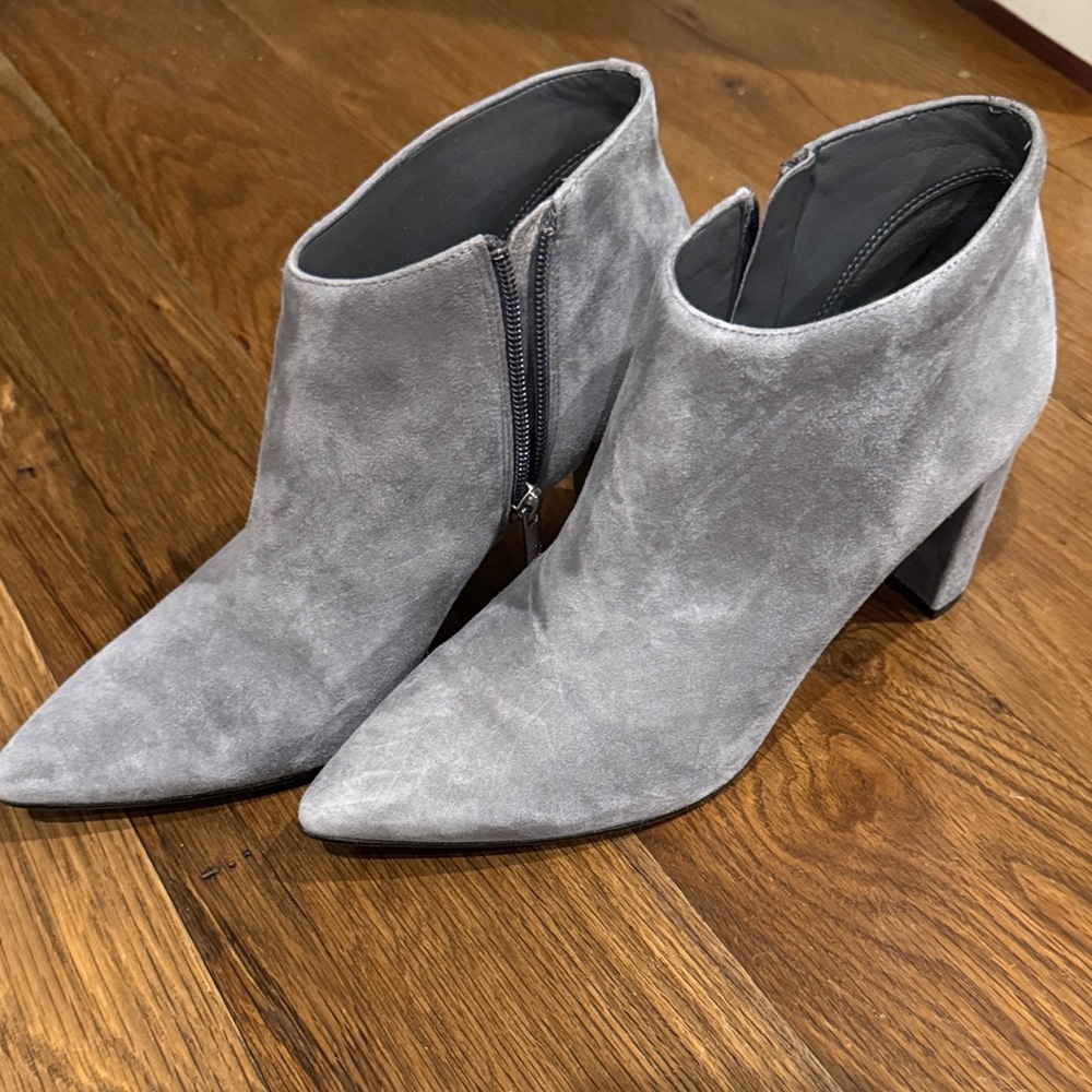 Ivanka Trump Gray Suede Ankle Booties